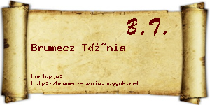 Brumecz Ténia névjegykártya
